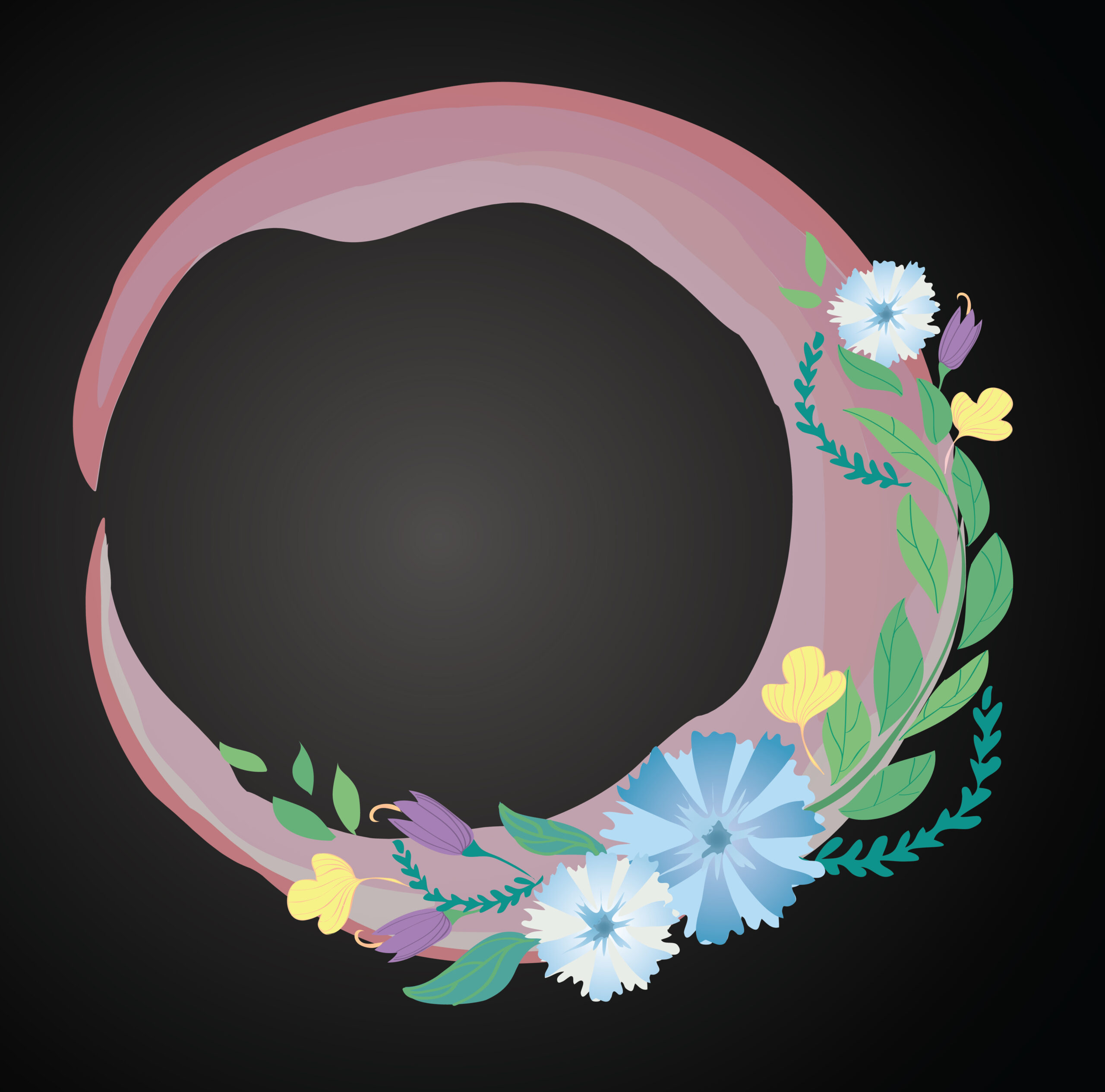 pastel flower crown and space background vector scaled