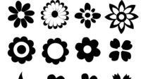 silhouettes of simple flowers vector 20084592