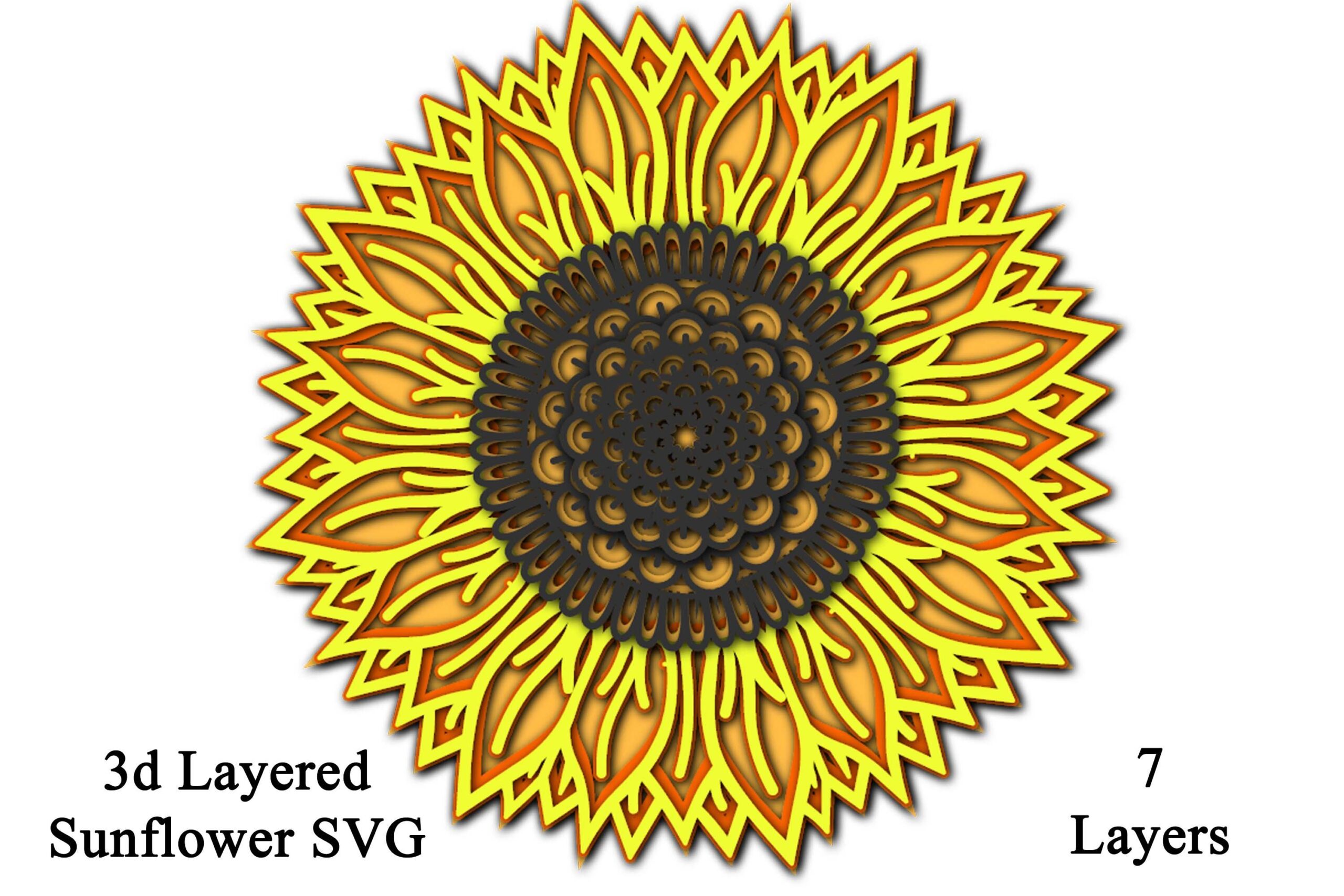 3d sunflower layered mandala svg 7 layers svg digital honeybee 804669 3000x scaled