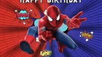Superhero Spiderman happy birthday cartoon photo background photography backdrops quality vinyl