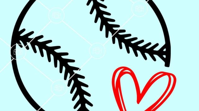 Baseball Heart SVG