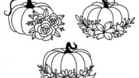 set pumpkins with flower collection silhouette floral pumpkins 178630 306