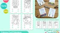 D060 Valentine Coloring Card SVG File preview 1